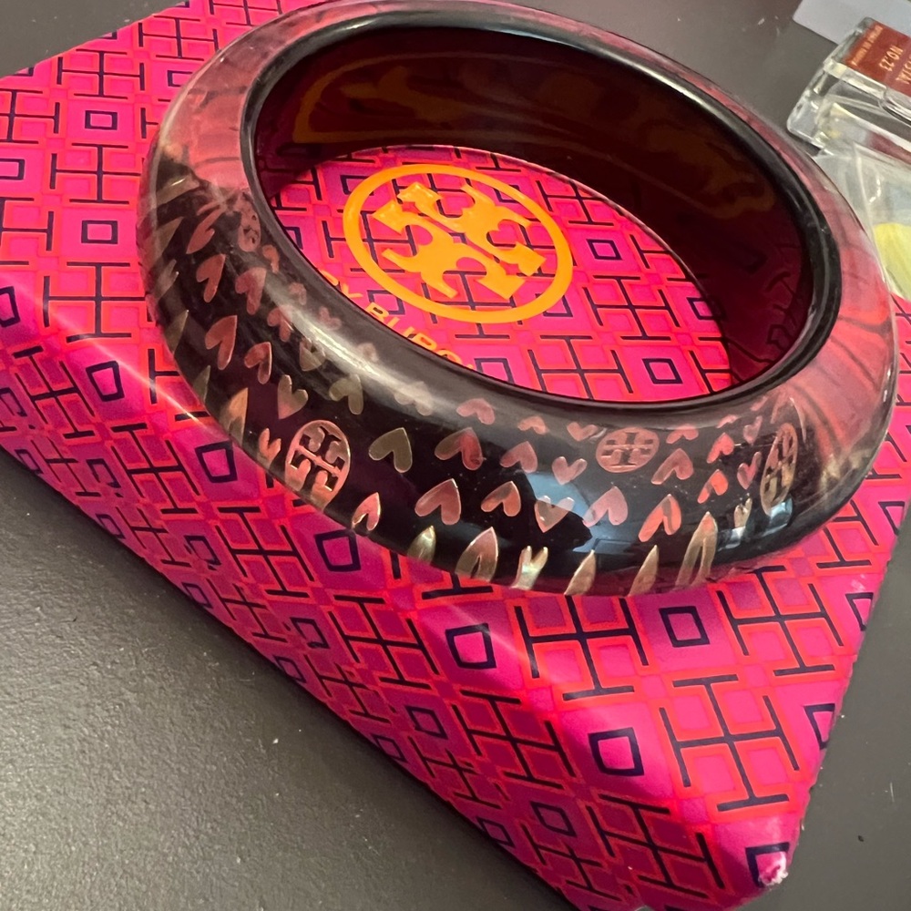 Tory Burch Black and Gold Bangle Bracelet